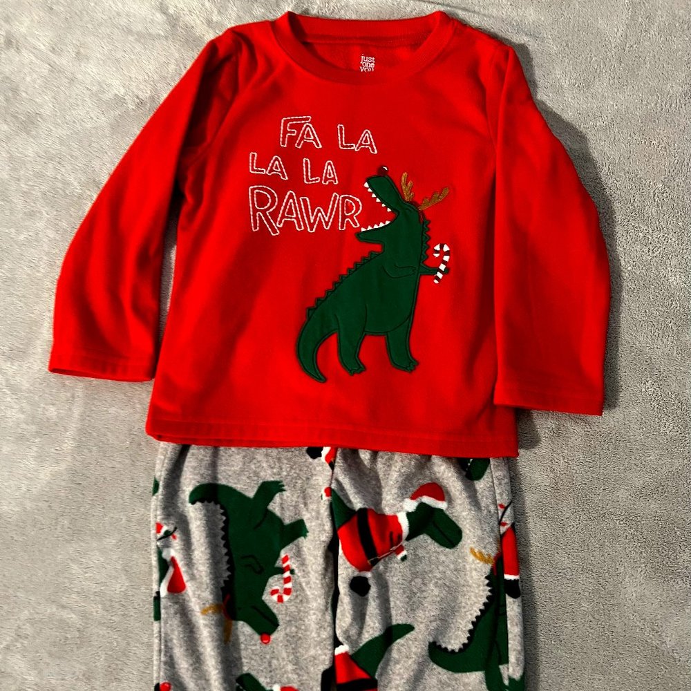 Carter's Two Piece Dinosaur Holiday Pajamas - 2T